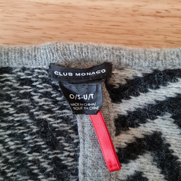 Wool Poncho Shawl Shrug Wrap Cape Club Monaco Wool Winter Grey Gray Black Fuzzy - Picture 6 of 6